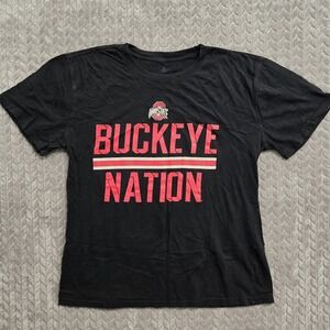 Ohio State Buckeyes NCAA T-Shirt  Size Large Black‎ Red Buckeye Nation Scarlet